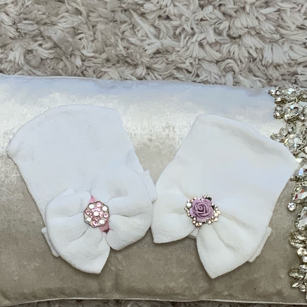 Newborn Rhinestone Embellished Hospital Hat